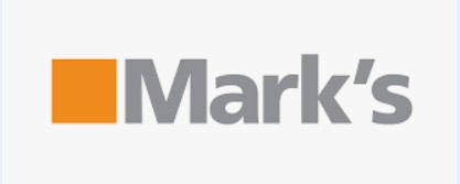 Mark's logo with an orange square to the left of the word "Mark's" in gray text on a white background.