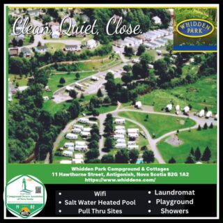 COANS Campground Spotlight: Whidden’s Camping & Cottages

Looking for the perfect mix of nature, convenience, and small-town charm?
Whidden Park offers a peaceful escape just steps from downtown Antigonish, making it a rare gem where you can enjoy the beauty of the outdoors and walk to coffee shops, pubs, and local events!

What You’ll Love:
🏕️ Full-Service Campsites with 30/50-amp hookups and pull-through options
🏡 Cozy Cottages for those who love comfort with their adventure
🏊 Heated Swimming Pool — ideal for cooling off after a day of exploring
🚶‍♂️ Walkable Location — just minutes to restaurants, shops, and the STFX University campus
🚴 Explore Local Trails or hit the nearby beaches and golf courses
🐾 Pet-Friendly Sites so your furry friends can enjoy the fun too
🔥 Campfires Under the Stars in a peaceful, tree-lined setting

Whether you're visiting Antigonish for its coastal beauty, cultural events, or just passing through, Whidden’s is your home away from home.

🔗 Plan your stay today: whiddens.com

Explore more COANS member campgrounds: campingnovascotia.com
#COANSCampgroundSpotlight #WhiddensCamping #AntigonishCamping #DowntownCampground #NovaScotiaCamping #CampLocalNS #ExploreAntigonish