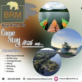 Featured Campground: Bear River Millyard Campground

Experience camping the way it should be at Bear River Millyard Resort & RV Park. Bear River has so much to see and do that you wont have to leave. This peaceful and relaxing environment immerses you in nature and provides plenty to see and do offering a variety of accommodations along the picturesque riverbanks.

Enjoy:

✅ Glamping domes, cozy cabins, RV & tent sites
✅ Bike and kayak rentals for exploring the area
✅ Proximity to local attractions like wineries and art galleries

🗓️ Open Season: May 1 – October 31
🌐 Book now: www.brmillyard.com 🔗