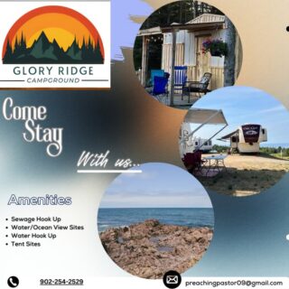 COANS Member Spotlight: Glory Ridge Campground

Looking for award-winning views and peaceful vibes? Nestled in Arisaig, NS, Glory Ridge Campground is the perfect place to unwind under the stars and soak in Nova Scotia’s natural beauty.

Recently named the Best Campground in Nova Scotia by Hipcamp (2025), this COANS member offers spacious sites, a friendly welcome, and unforgettable sunsets that campers rave about.

Whether you're rolling in with an RV or pitching a tent, you'll feel the difference that comes with staying at a professionally operated campground.

👉 https://campingnovascotia.com/camp.../glory-ridge

To search other destinations, visit COANS at: www.campingnovascotia.com
Camp Local. Camp Nova Scotia.

#COANScamping #CampingNovaScotia #VisitNovaScotia #ExploreCanada #GloryRidgeCampground #HipcampBestNS2025 #TrustedCampgrounds #RVLife #TentCamping #YarmouthNS #NatureLovers #CampWithConfidence