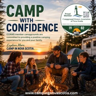 Did you know that COANS member campgrounds voluntarily commit to a Code of Ethics designed to promote professionalism, integrity, and a positive camping experience?

For over 43 years, the Campground Owners Association of Nova Scotia (COANS) has worked to support private campgrounds that are committed to serving campers with honesty, respect, and a dedication to quality.

When you choose a COANS member campground, you're choosing operators who care about creating memorable experiences for you and your family.

Find your next adventure at www.campingnovascotia.com
Camp Local. Camp Nova Scotia.

#CampingNovaScotia #COANS #CampWithConfidence #NovaScotiaCamping #ExploreNS #CampingLife #CampInNovaScotia #ExploreMore #RVLife #FamilyCamping