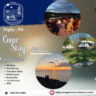 Featured COANS Campground: Digby Campground

Stay in the heart of it all at Digby Campground, the only RV park located downtown along the Bay of Fundy.

Enjoy:​
👉Upgraded 30-amp RV sites with water hookups​
👉Newly renovated restrooms and showers​
👉 Communal patio with firepits and games​
👉 Pet-friendly environment with excellent Wi-Fi​

A short stroll takes you to downtown Digby’s renowned seafood restaurants, shops, and the scenic Rail Trail. Whale-watching tours, hiking trails, and the famous Digby scallops are just minutes away.​

🌐 Book your adventure today: www.digbycampground.ca

Discover more COANS member campgrounds: www.campingnovascotia.com
Camp Local. Camp Nova Scotia