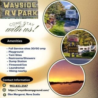 COANS Member Spotlight: Wayside Camping Park 🔦

Nestled along the scenic Peggy’s Cove Road in Glen Margaret, Wayside Campground delivers spacious RV and private tent sites just minutes from the iconic Peggy’s Cove lighthouse.

What makes Wayside special:
👉Full hookups for RVs (30 & 50 amp), water and sewer, plus peaceful, forested tent sites.
👉Modern amenities like hot coin‑operated showers, flush toilets, laundry facilities, dump station, and free Wi‑Fi.
👉Ideal location for exploring the South Shore’s top attractions—from ocean swimming and hiking to kayaking and visiting Peggy’s Cove.

📍 Plan your getaway today: 👉 www.waysidecampground.com

🧭 For more Nova Scotia destinations, visit:
👉 www.campingnovascotia.com

#COANScamping #CampingNovaScotia #VisitNovaScotia #WaysideCampingPark #SouthShoreNS #RVLife #TentCamping #peggyscove #CampWithConfidence