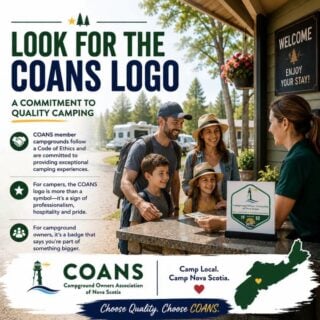 COANS member campground owners follow a Code of Ethics and are committed to providing you with an exceptional camping experiences.

When you are looking to book your next camping site, be sure to look for the COANS logo and discover some of Nova Scotia's best camping experiences!

Find your next adventure at www.campingnovascotia.com

Camp Local. Camp Nova Scotia. ❤
#CampNovaScotia #COANS #CampingNovaScotia #CampLocal #CampingSeason