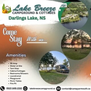 COANS Campground Spotlight: Lake Breeze Campground & Cottages

Tucked away in the heart of Nova Scotia, Lake Breeze Campground and Cottages  is your go-to destination for peace, play, and pristine views.

☀️ What you'll love:
✅ Spacious sites for tents & RVs
✅ Beautiful lake access for swimming, paddling & fishing
✅ Family-friendly atmosphere with a welcoming community
✅ Cozy cabin rentals for added comfort
✅ Stunning sunrises & unforgettable campfire nights 🔥

Start your season early and let the breeze lead the way. Your lakeside escape is just a click away ➡️ www.lakebreezecampground.ca

🧭 Explore more incredible COANS member campgrounds at campingnovascotia.com

#COANSCampgroundSpotlight #LakeBreezeCampground #COANSMember #NovaScotiaCamping #LakesideGetaway #CampLocalNS #RVCampingNS #TentCamping #FamilyCampground