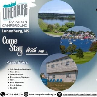 COANS Campground Spotlight: @townoflunenburgns RVPark and Campground

Nestled atop Blockhouse Hill, this charming, not-for-profit campground offers breathtaking views of Lunenburg's Front and Back Harbours. Just a short stroll from the vibrant downtown, immerse yourself in the rich heritage of this UNESCO World Heritage Site.

What Awaits You:

🛶 Scenic Views: Panoramic vistas of historic harbours.
🚶‍♂️ Prime Location: Walking distance to shops, galleries, and the iconic Bluenose II.
🏕️ Versatile Sites: Accommodations for tents and RVs with essential amenities.
🐾 Pet-Friendly: Your furry companions are welcome!
🌐 Stay Connected: Complimentary Wi-Fi available.

Whether you're seeking a cultural adventure or a peaceful retreat, Lunenburg RV Park & Campground is your gateway to the best of Nova Scotia's South Shore.

🔗 Plan your stay: www.campinlunenburg.ca

Explore more COANS member campgrounds at www.campingnovascotia.com
Camp Local. Camp Nova Scotia.

#COANSCampgroundSpotlight #LunenburgRVPark #NovaScotiaCamping #UNESCOHeritage #ExploreLunenburg #CampingNovaScotia